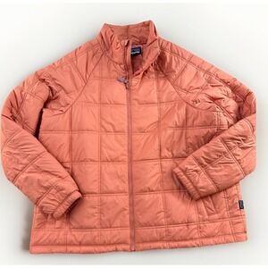 Patagonia Coral-Orange Quilted Ski Jacket